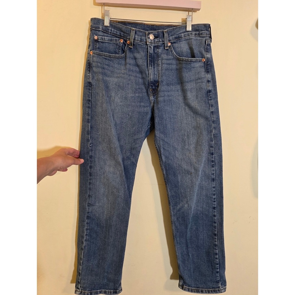 Levis 505 Regular Fit Straight Leg Jeans Mens 34x30 Blue Denim 00505-2538